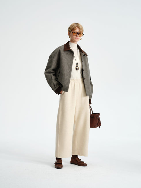 Wool Banana-Leg Cropped Pants