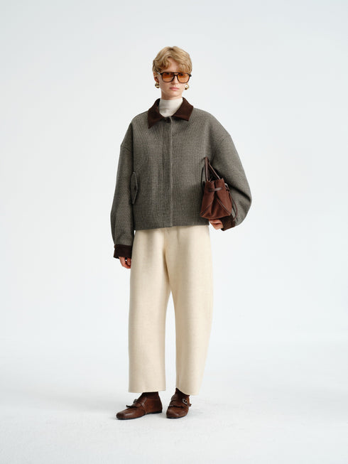 Houndstooth Short Down Jacket