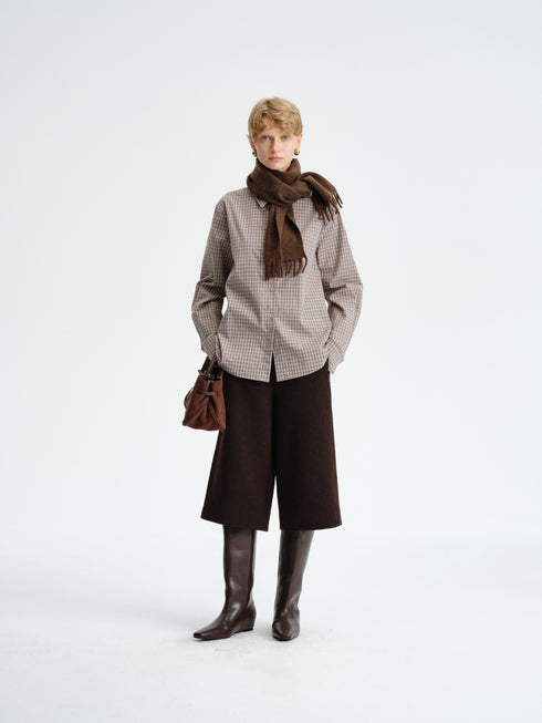 Structured Wool-Blend Cropped Trousers