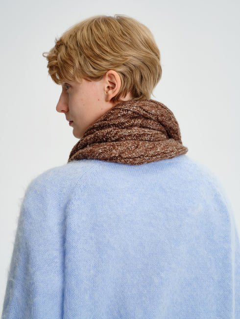 Contrast-Trim Mohair Wool Knit