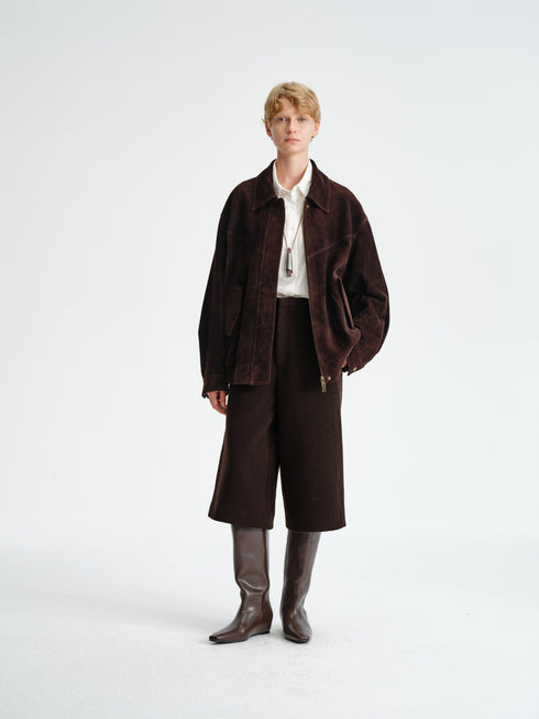 Structured Suede Blouson