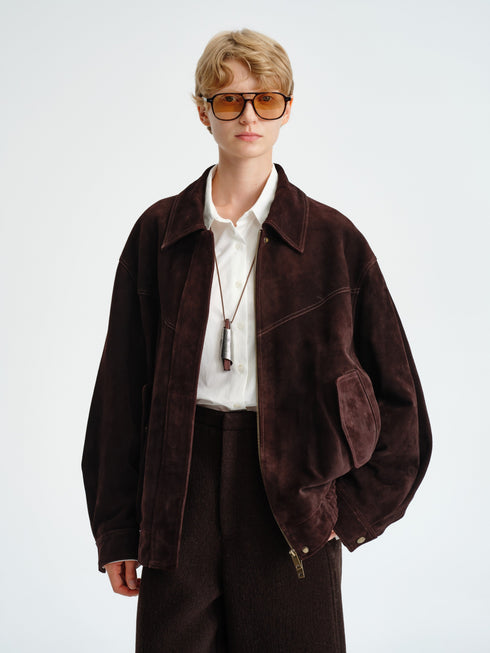 Structured Suede Blouson