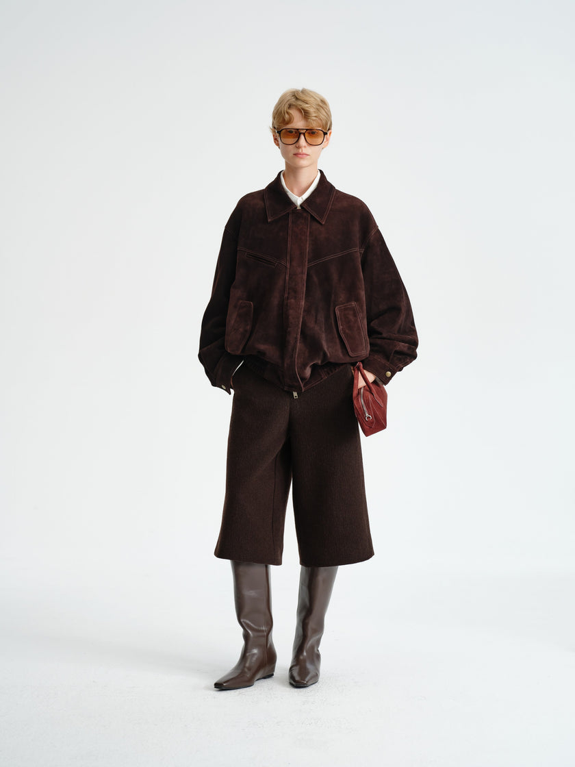 Blouson structuré en daim