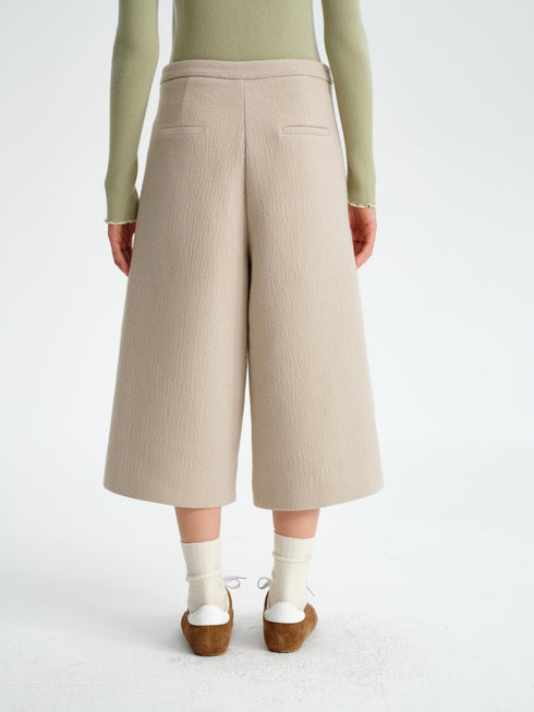 Structured Wool-Blend Cropped Trousers