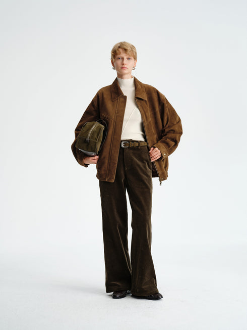 Corduroy Straight-Leg Pants