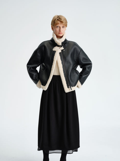 Layered Wool-Blend Skirt