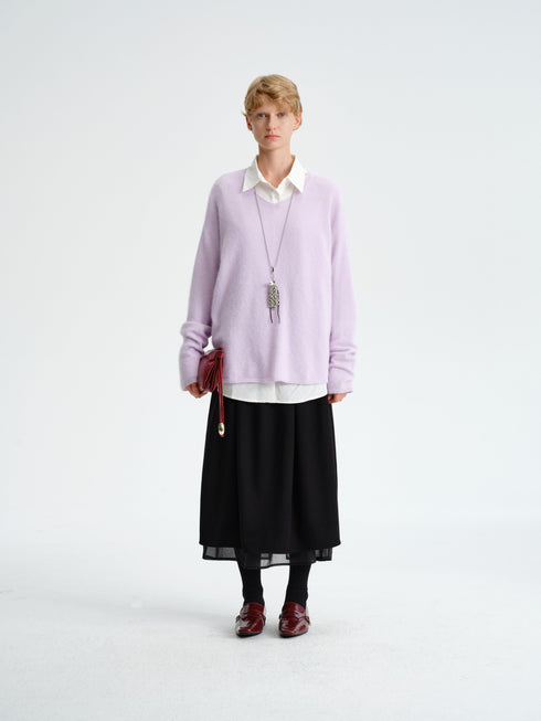 Layered Wool-Blend Skirt