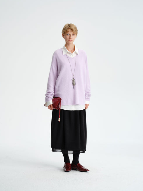 Layered Wool-Blend Skirt