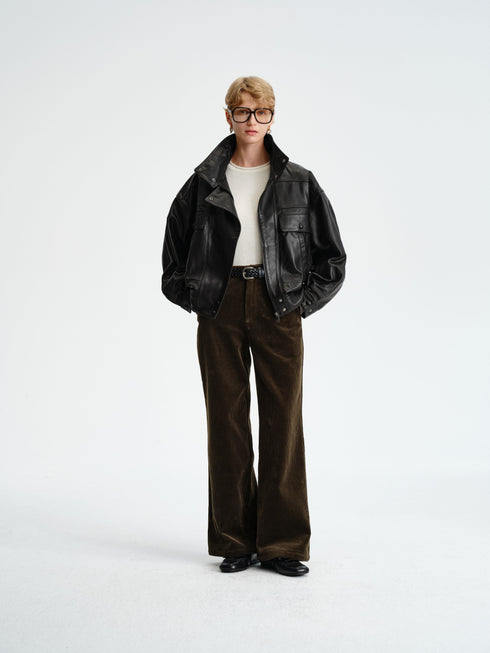 Corduroy Straight-Leg Pants