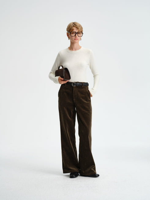 Corduroy Straight-Leg Pants