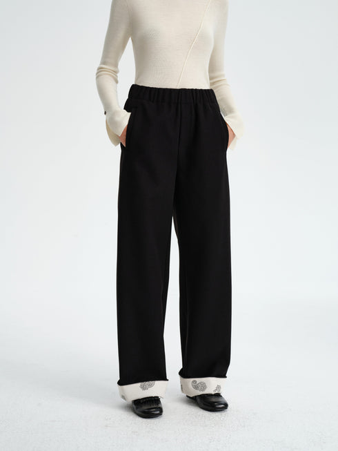 Paisley Wool-Blend Pants