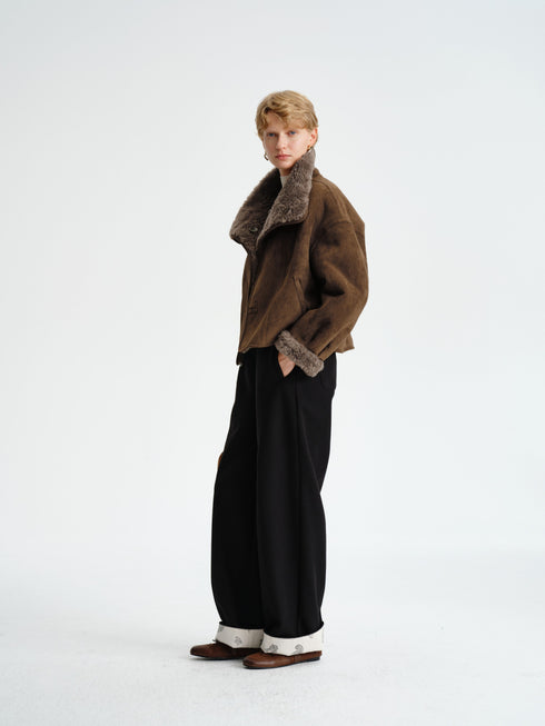 Paisley Wool-Blend Pants