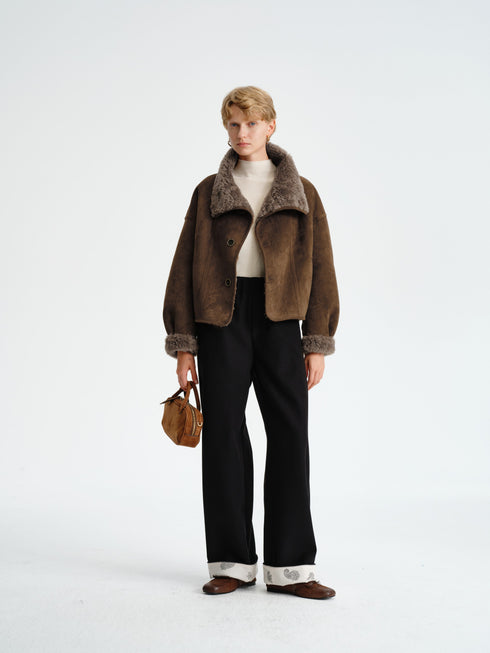 Paisley Wool-Blend Pants