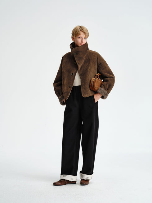 Paisley Wool-Blend Pants