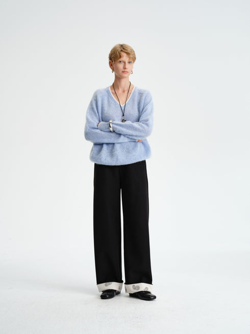 Paisley Wool-Blend Pants