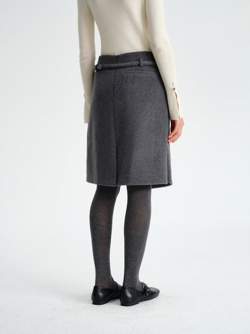 Asymmetric Wool-Blend Skirt