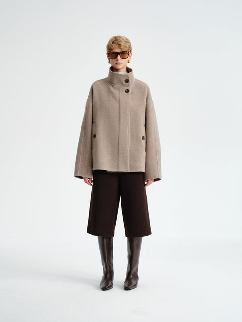 Wool–Cashmere Short Coat