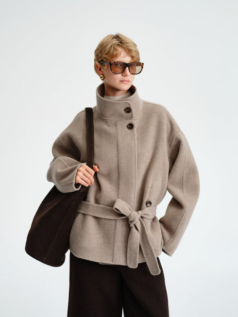 Wool–Cashmere Short Coat