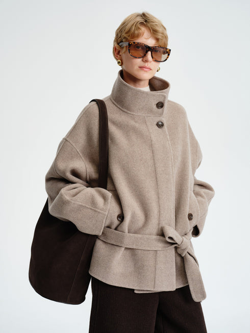 Wool–Cashmere Short Coat