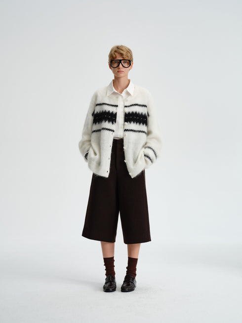 Fair Isle Mohair Wool Cardigan