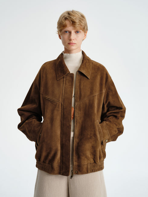 Structured Suede Blouson