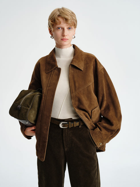 Structured Suede Blouson