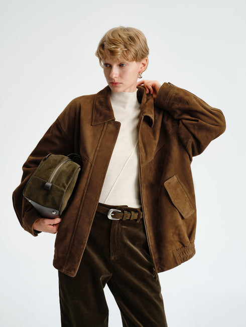 Structured Suede Blouson