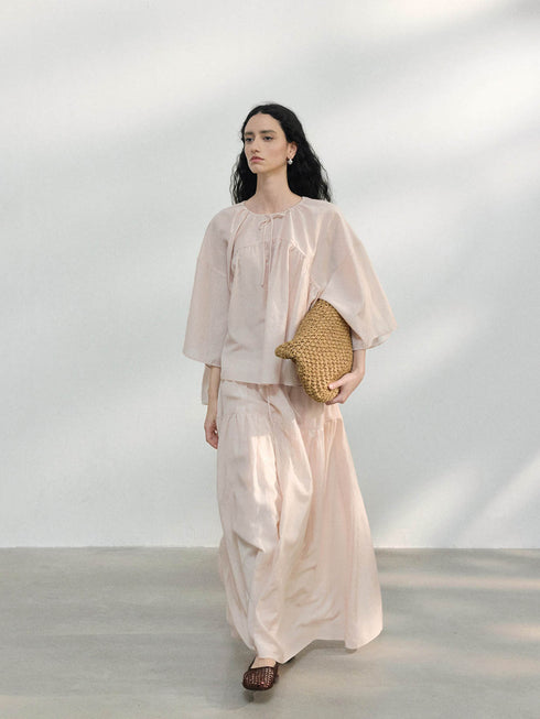 Mira Gathered A-Line Skirt