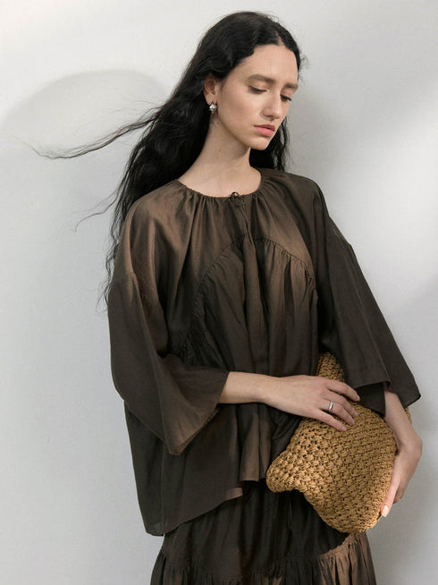 Mira Gathered Swing Blouse