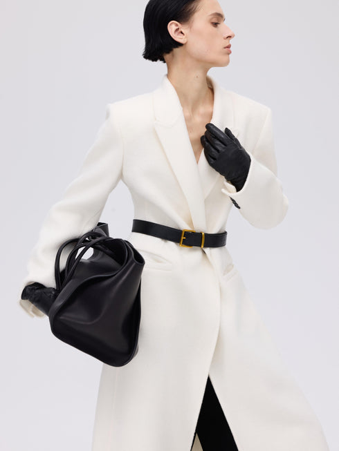 Manteau structuré en laine d'alpaga