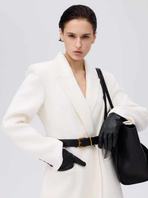 Manteau structuré en laine d'alpaga