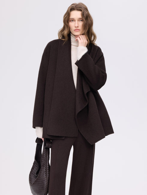 Wool Camel Scarf Coat