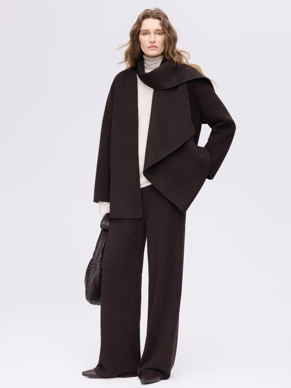 Wool Camel Scarf Coat