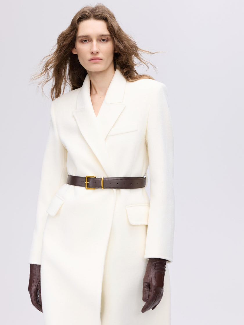 Long manteau en laine ajusté