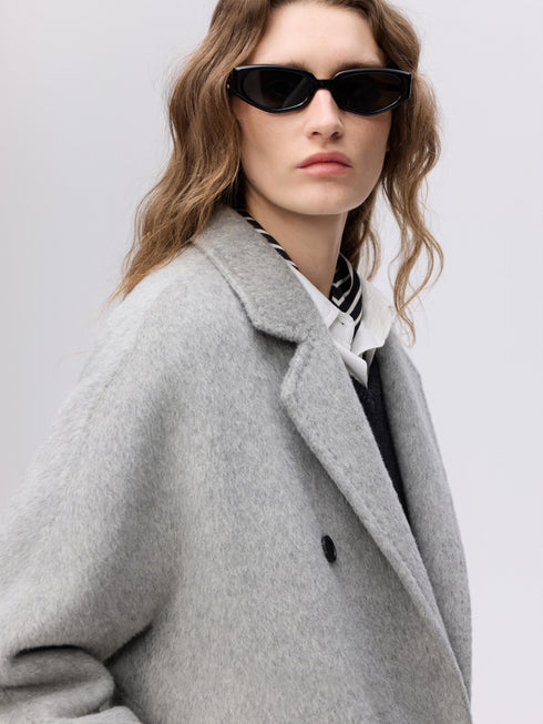 Double-Breasted Wool–Camel Coat