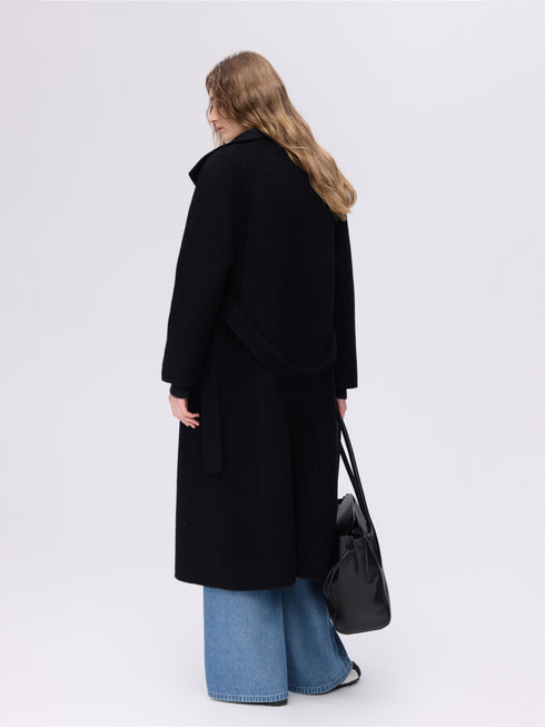 Wool Camel High-Neck Coat