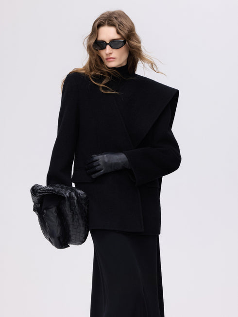 Wool Coat with Belt & Scarf