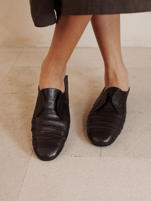 YAOSAN Waxed Leather Mules