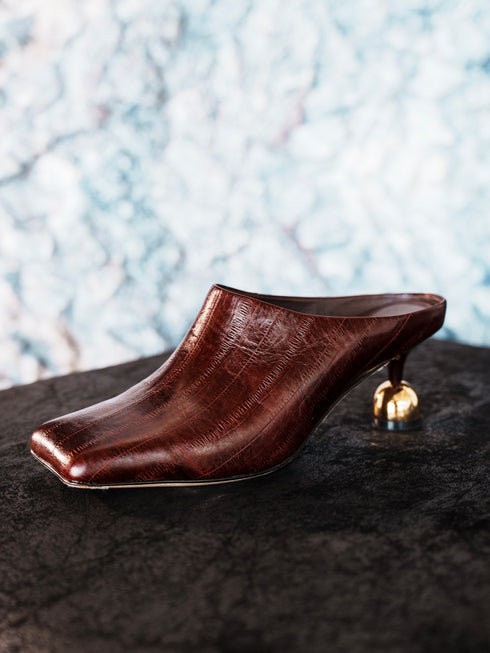 YAOSAN Croc Leather Mules