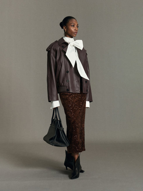 Alba Cape Leather Bomber