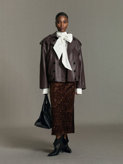 Alba Cape Leather Bomber