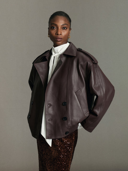 Alba Cape Leather Bomber