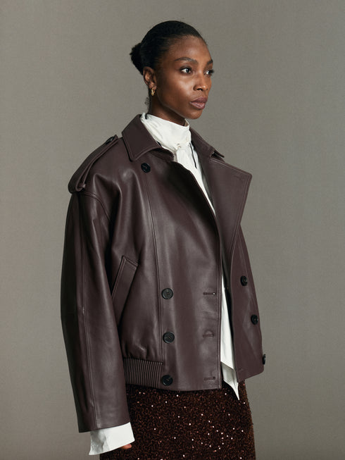 Alba Cape Leather Bomber