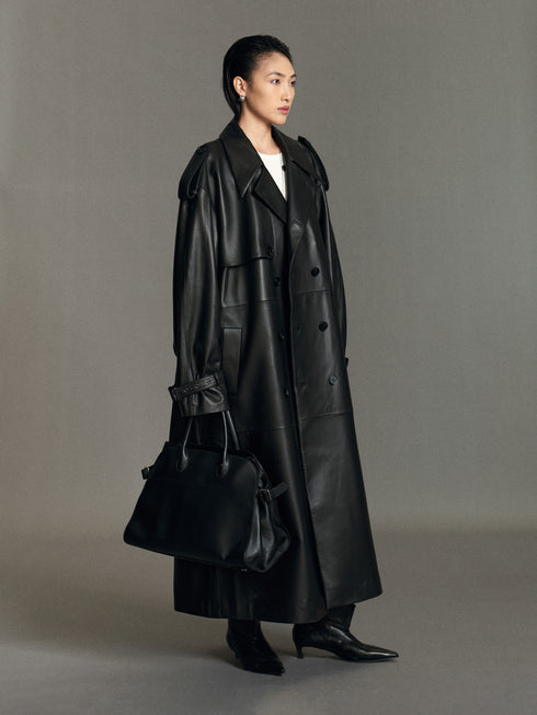 Liv Leather Trench Coat
