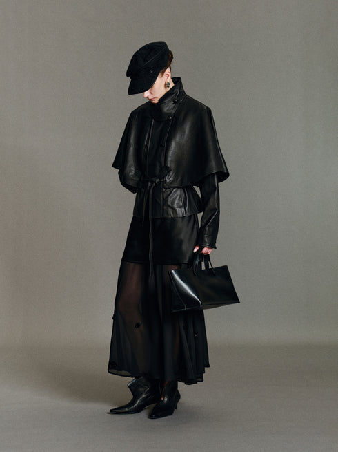 Vela Cape Leather Jacket