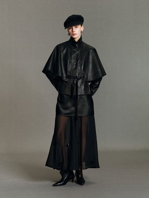 Vela Cape Leather Jacket