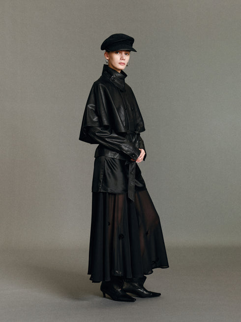 Vela Cape Leather Jacket