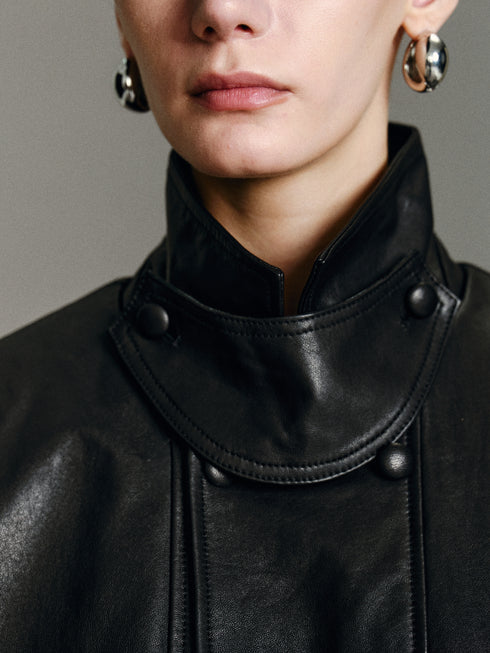 Vela Cape Leather Jacket