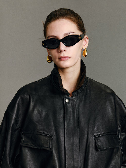 Runa Cape Leather Jacket