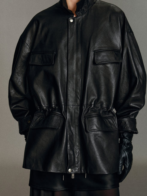 Runa Cape Leather Jacket